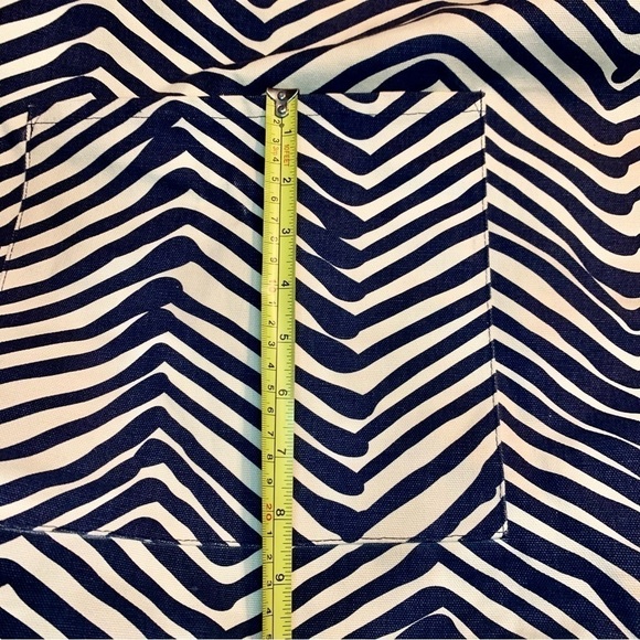 NWT Hat Attack Huge Tote Bag Buji Baja line Navy Blue White Striped Pattern New - Picture 15 of 16